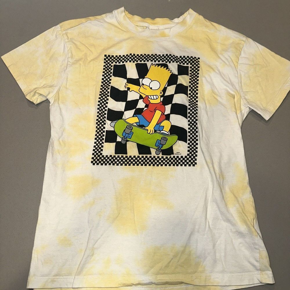 The Simpsons Bart Simpson Skateboarding Tie Dye XS Mad Engine Y2K